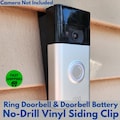 NO-DRILL Ring Doorbell & Ring Doorbell Battery Vinyl Siding Clip - HOA , Apartment no holes, no screws, removable