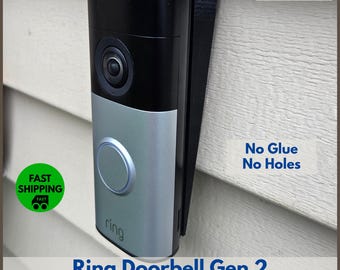 NO-DRILL Ring Doorbell PLUS gen 2 vinyl siding mount - Hoa, Apartment Approved no holes, no screws, removable