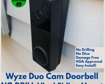 No-Drill WYZE Duo Doorbell Vinyl Siding Mount | Wyze Duo Doorbell Pro | HOA compliant, no holes, no screws, removable, wyzecam, wyze duo