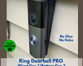 NO-DRILL Ring Doorbell Pro vinyl siding mount - HOA, Apartment Approved no holes, no screws, removable