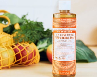 DR BRONNER'S Organic Tea Tree CONCENTRATEd Pure-Castile SOAP 16oz Vegan