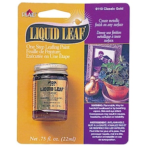 LIQUID LEAF Classic Gold .75oz 6110 One-Step Metallic Leafing Finish PLAID