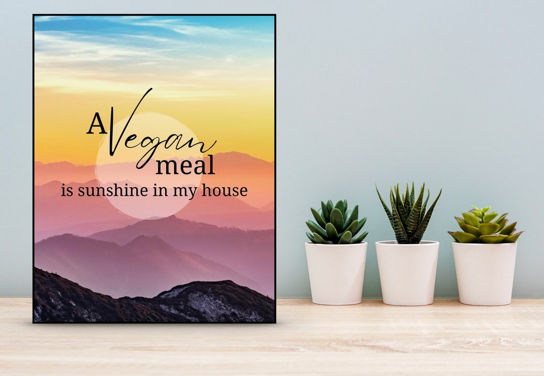 Vegan Wall Art Vegan Printable Wall Hanging Unique Vegan Decor Digital