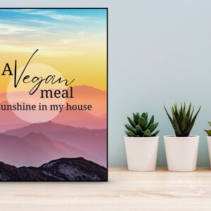 Vegan Wall Art Vegan Printable Wall Hanging Unique Vegan Decor Digital Art Prints Vegan Art Print Vegan Decor Vegan Poster