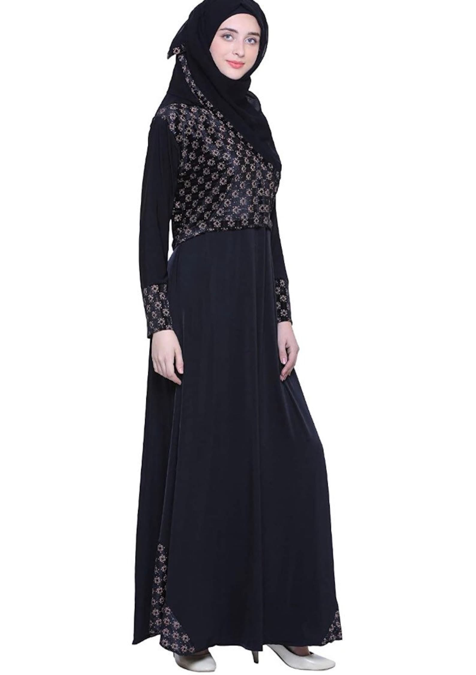 Dubai Style Abaya Burkha Umbrella Pattern Stylish Muslim Women Etsy