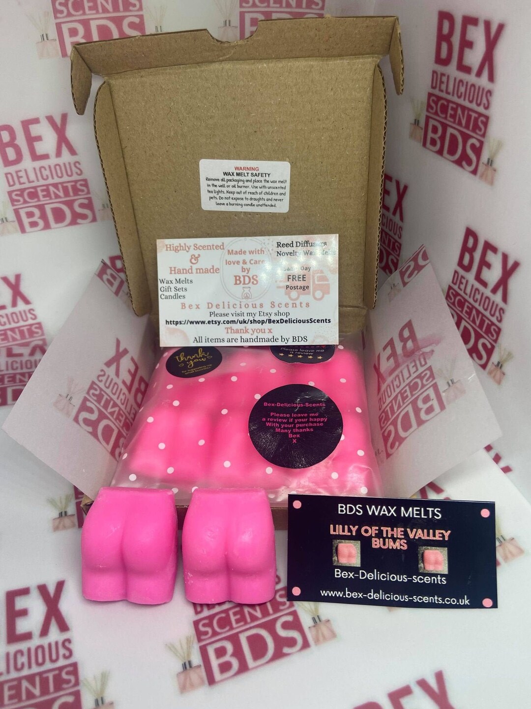 Pink Bum/bottom Wax Melts. X6 Handmade & Highly Scented. Choose Your