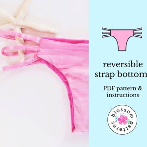 Womens Bikini Bottoms Sewing Pattern PDF How To Instructions | Reversible Cheeky DIY Swimwear | Printable Instant Download, PDF