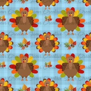 Turquia Dia de Ação de Graças Turquia Devorar Xadrez Scrapbook Padrão Sem Costura Papel Digital