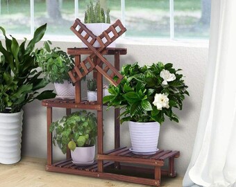 Wood Plant Stand Indoor Plant Stand Woodcrafting Sturdy 5 Etsy
