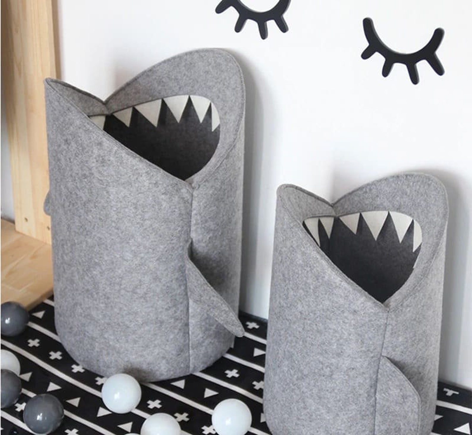 Shark Laundry Hamper Toy Storage Nursery Storage Felt Bag Etsy