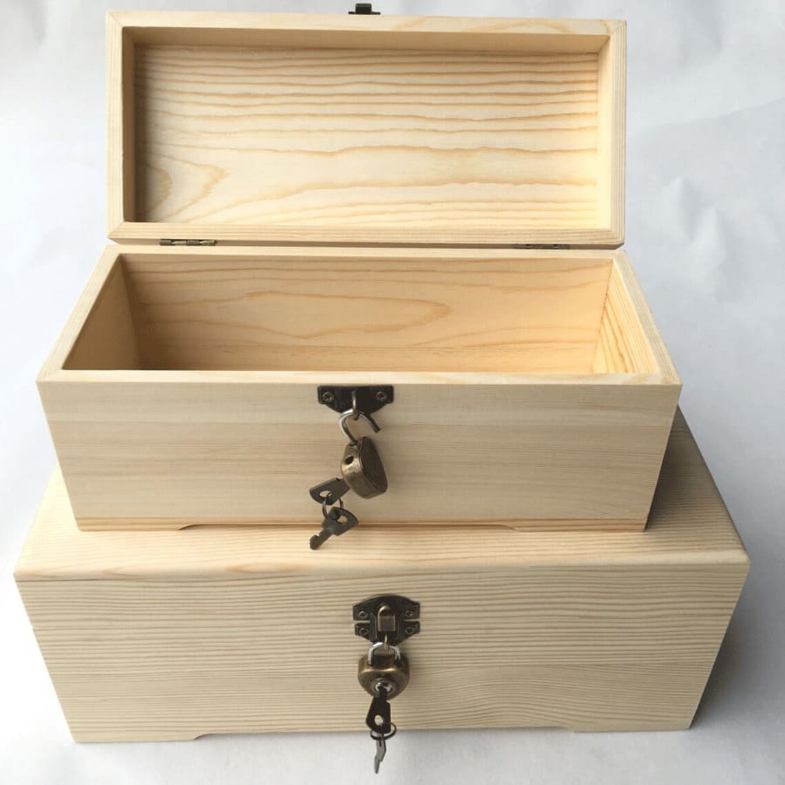 Wood box Storage box customized rectangular locking storage Etsy