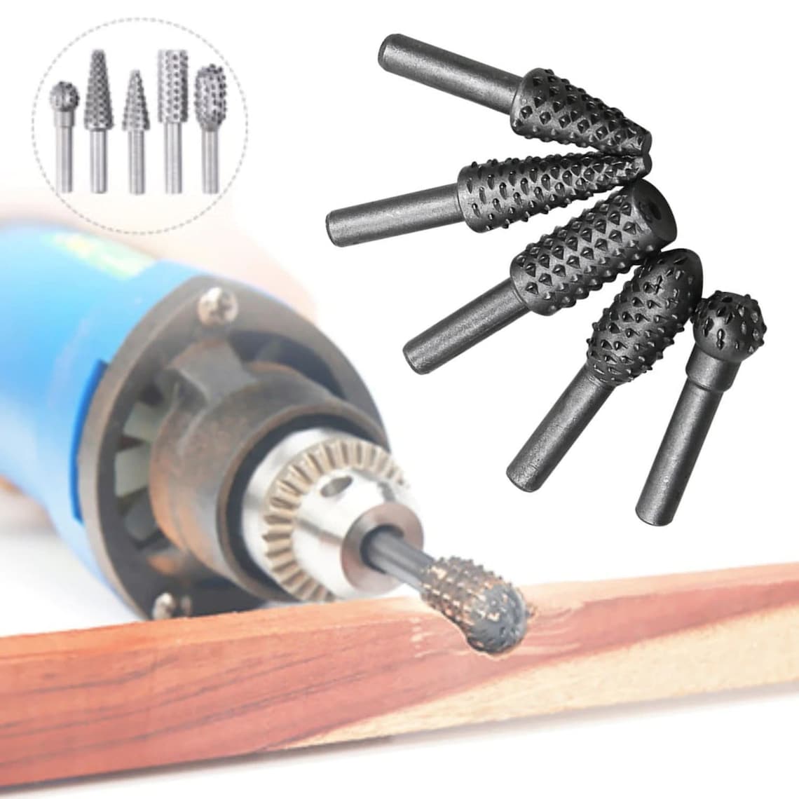 Wood Carving drill Tool 5pcs Woodworking Steel Rotary File Etsy