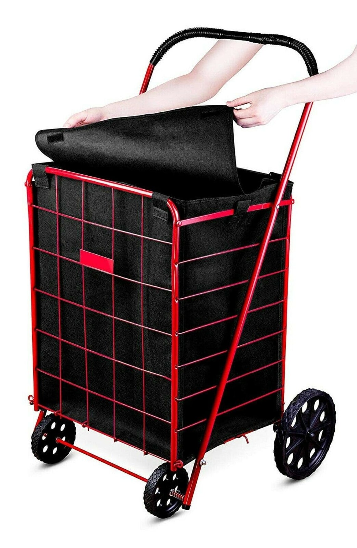 Folding shoping cart liner Rolling Utility Trolley Wheels Etsy