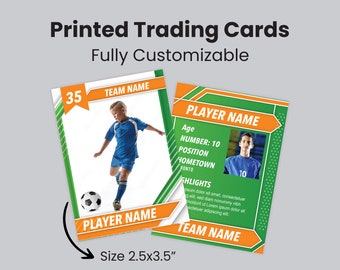 Trading Cards for Soccer Players| Collectible Card Packs | Personalized gift | Personalized Picture Cards | Free graphic design | Sets of 10