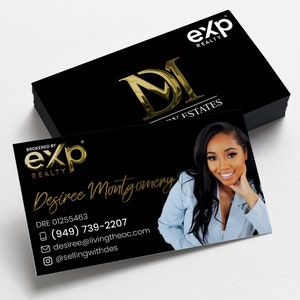 eXp Realty Luxury Business Card With Embossed Metallic GOLD Foil | Real Estate Business Card | Promotional Realtor Business Cards