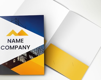 Economy Custom Presentation Folder | Custom Design With Your Logo | FREE Graphic Design included | Print Custom Folders | Customized Folders