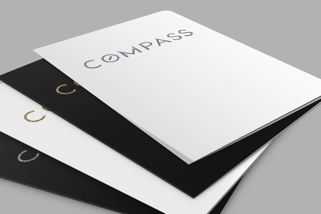 Compass Presentation Folders With Embossed Foil (pack) - Etsy