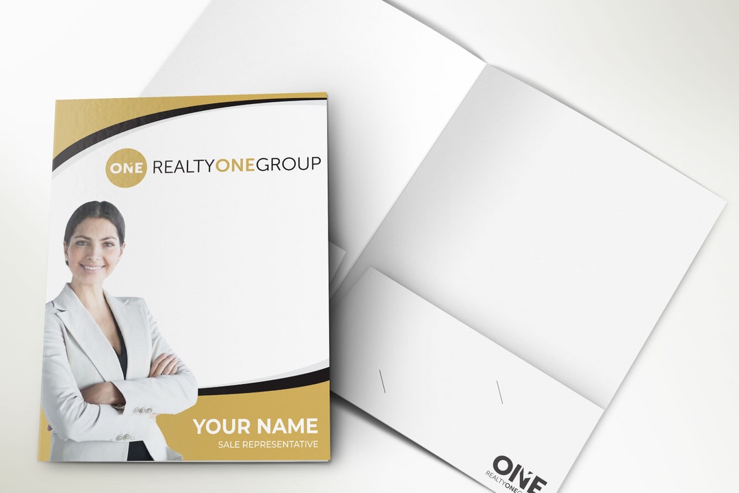 Realty One Group Presentation Folder Velvet Laminating With Your Logo
