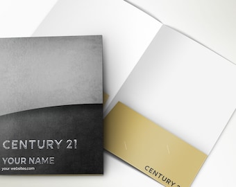 Century 21 Custom Luxury Presentation Folder Printing With Embossed FOIL