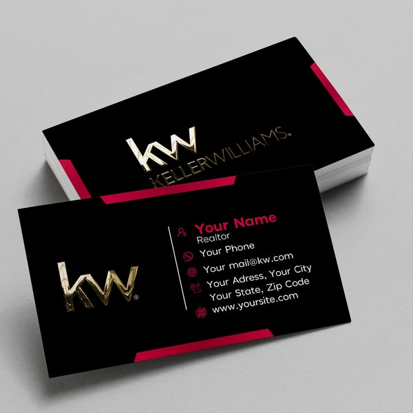 Keller Williams Business Cards Etsy