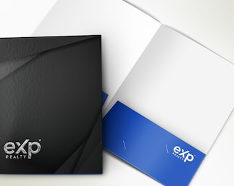 eXp Realty Impresión de carpetas de presentación de lujo personalizadas con FOIL en relieve / Carpetas de presentación para profesionales / Diseño gráfico GRATIS /