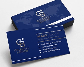 Coldwell Banker Luxury Business Cards Printing with Embossed FOIL | Real Estate Business Card | Promotional Realtor Business Cards | Luxury