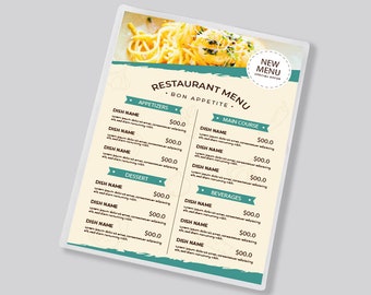 Custom Restaurant Menus Laminated | Encapsulated MENU | Printed Restaurant MENU | Food Label | Custom Logo Menu | Food Label Card |