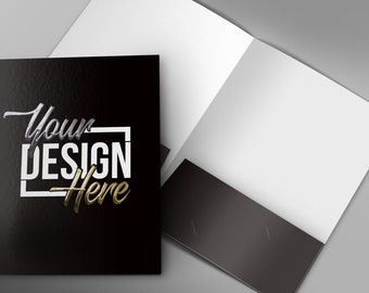 Custom Luxury Presentation Folder Printing with embossed FOIL | Presentation Folders for Professionals | FREE Graphic Design | Your Logo