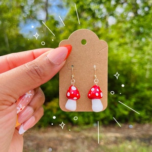 Mushroom | Handmade Polymer Clay Dangle Earrings