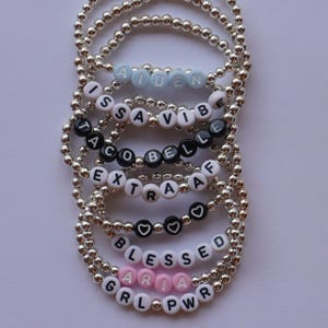 Pulsera de cuentas de plata personalizada