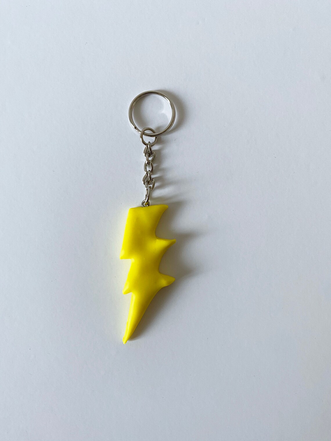 Handmade Lightning Bolt Keyring Keychain Yellow Polymer Etsy