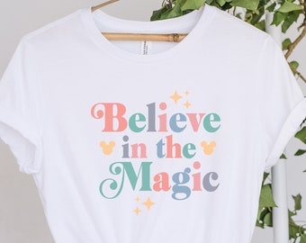 Believe In The Magic T-Shirt, Disneyland T-Shirt, Christmas Party Shirt, Matching Holiday Tshirt, Magic Kingdom, Minnie Ears, Gift For Her