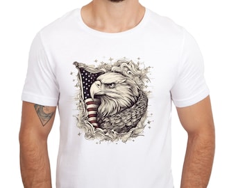 USA Flag Eagle Shirt, Patriotic Gift, Fourth of July Shirt Gift, 4th Of July, American Eagle Shirt, Freedom Shirt, Patriotic Dad Shirt Gift