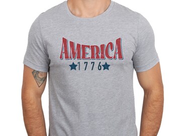 Retro America Shirt, America Est 1776 Patriotic Tshirt, 4th Of July Fourth Of July Sweatshirt, Memorial Day Minimalist Unisex Graphic Tee