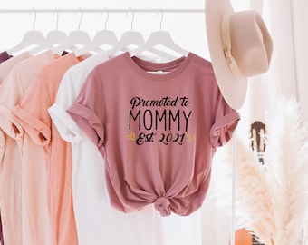 Promoted to Mommy, Mom Shirt, Mom T shirts, New Mommy Gift, Mama Gift, Expecting Mom Gift