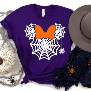 Minnie Spider Head Shirt, Funny Disney Halloween Shirt, Disney Halloween, Halloween Family Shirts, Mickey Minnie Halloween Shirt