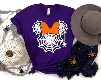 Minnie Spider Head Shirt, Funny Disney Halloween Shirt, Disney Halloween, Halloween Family Shirts, Mickey Minnie Halloween Shirt