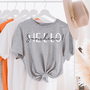 Hello Sunshine Tee, Hello Sunshine Graphic Tee, Simple Graphic Tee, Summer Shirt, Spring Shirt, Sunshine Tee, Sunshine Graphic Tee