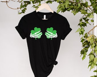 Sckeletonhand Tshirt, Irish Shirt, St. Patrick's Day T-Shirt for Women, St. Patrick's for Men, Luck of the Irish, Shamrock Shirt