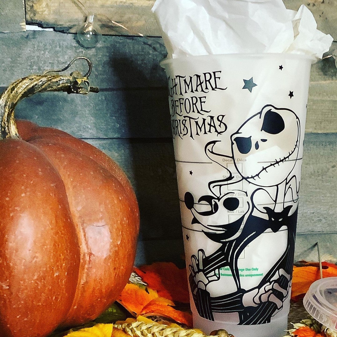 Nightmare Before Christmas Starbucks Reusable Cold Cup Tumbler Etsy