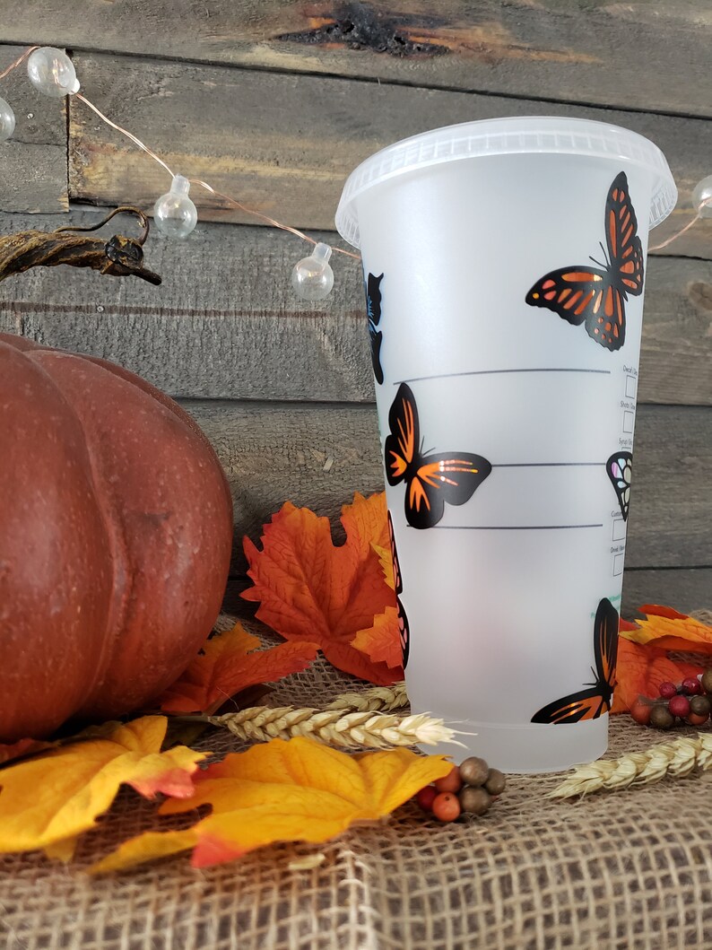 Holographic Butterfly Starbucks Reusable Personalized Venti Cold Cup Tumbler
