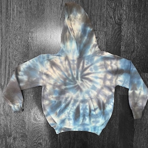 Tie dye hoodie sweatshirt in blue and black for boys, girls, kids, tie-dye hoodie sweatshirt, tie dye for kids, tie-dye for kids, tye dye