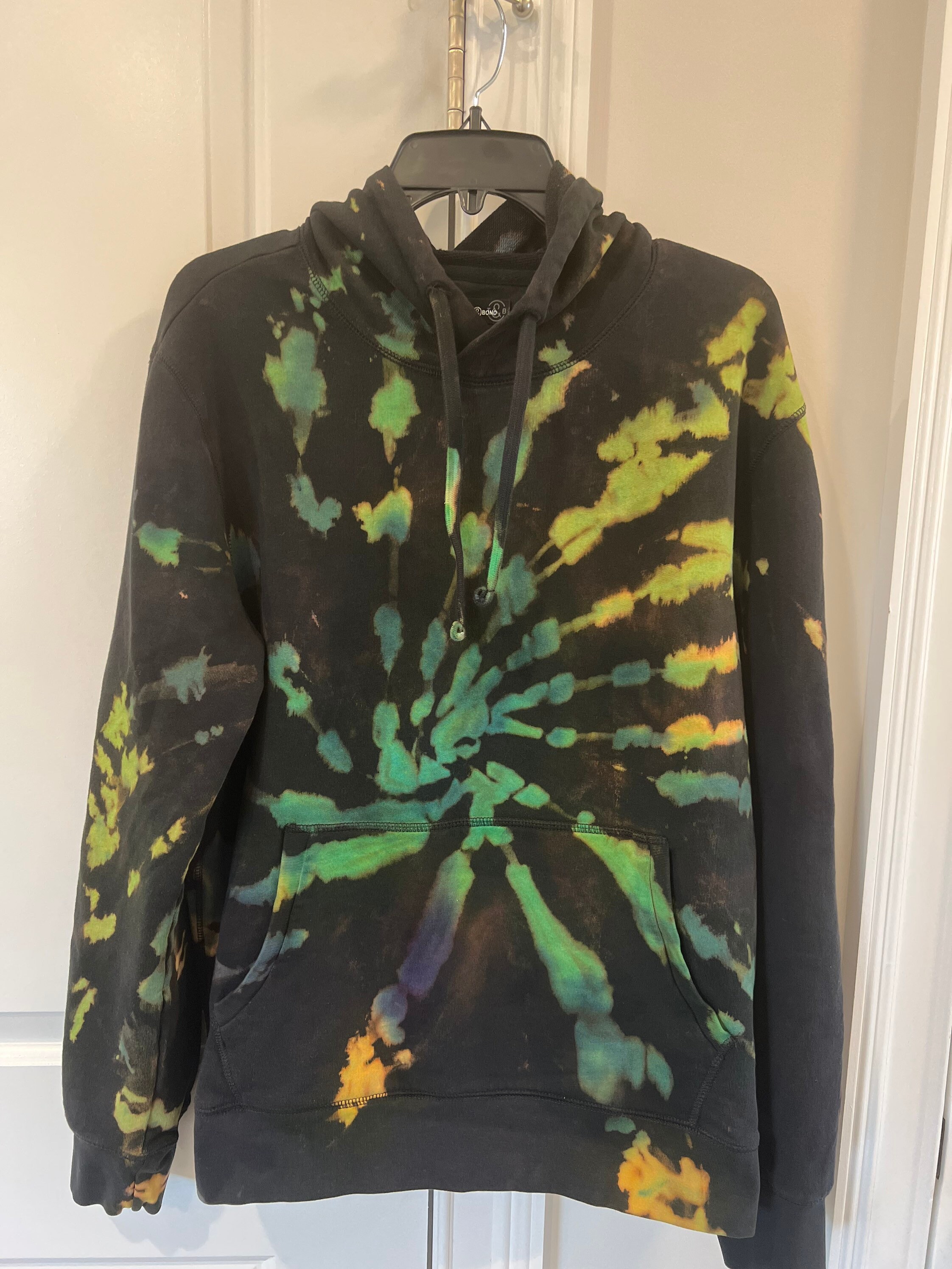 Blue and green tie dye hoodie online