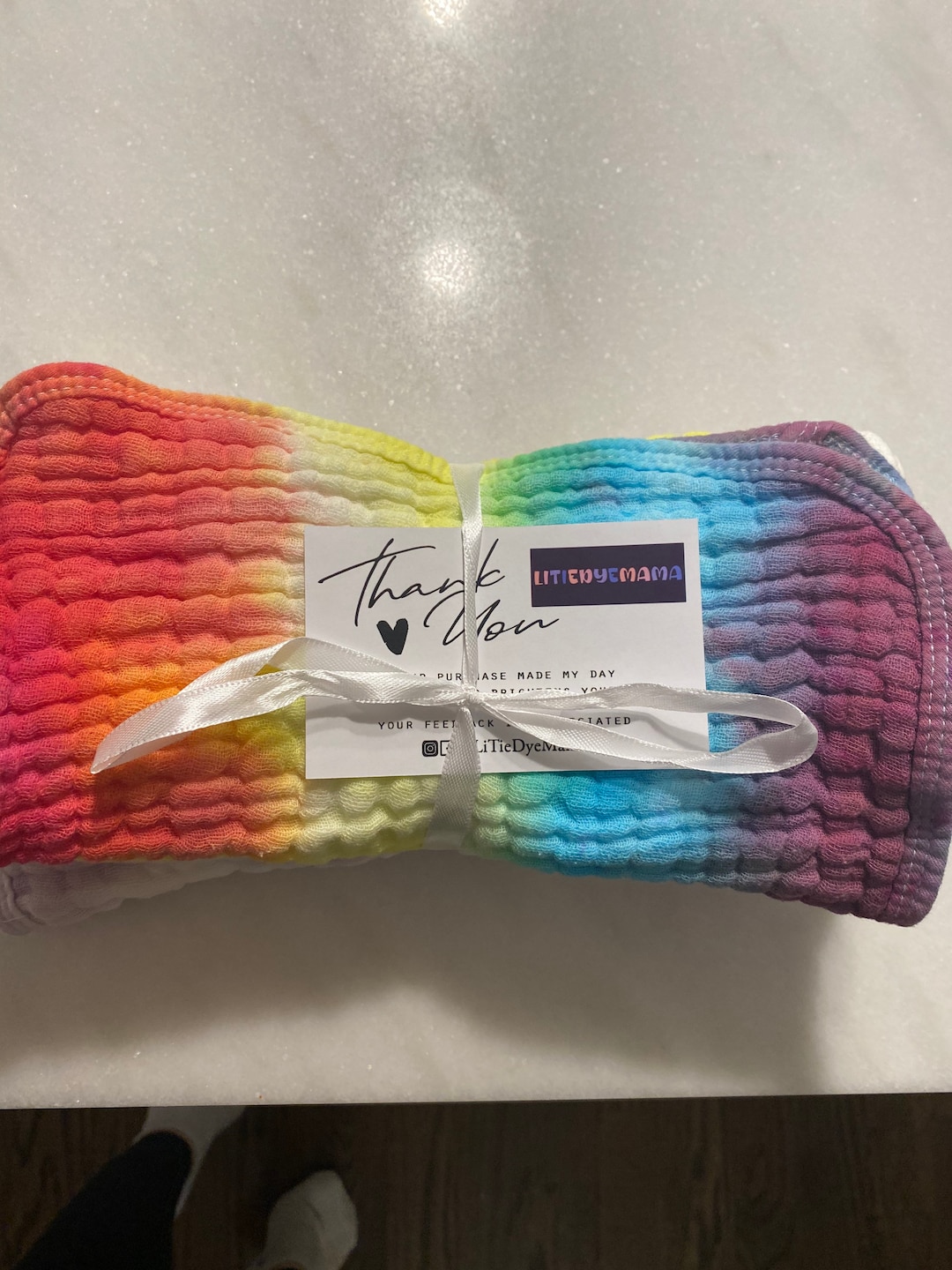 Cotton Tie Dye Muslin Burp Cloths in Rainbow and Pastels, Soft Cotton