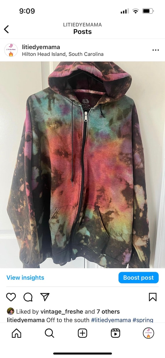 Reverse Tie Dye Zip up Sweatshirt Hoodie With Rainbow Colors Extremely Soft and Baggy Zip up Hoodie Etsy