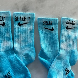 Personalized Nike Crew Socks Tie Dye With Color and Name of Choice Blue Green Rainbow Kids and Adult Sizes Custom Tie Dye Crew Socks Etsy Australia
