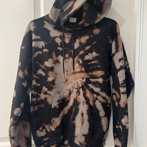 Tie dye, bleach dye, reverse tie dye hoodie for men, women, black tie dye, tie dyed hoodie, tie-dye hoodie for men and women