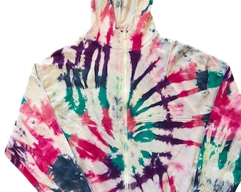 パンクピンクのタイダイジッパーパーカー - Etsy 日本