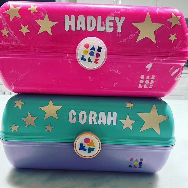 Caboodles personalizzati per bambini, organizzatore di trucchi e accessori, organizzatore di accessori di gioielli per bambini, regalo di San Valentino per lei