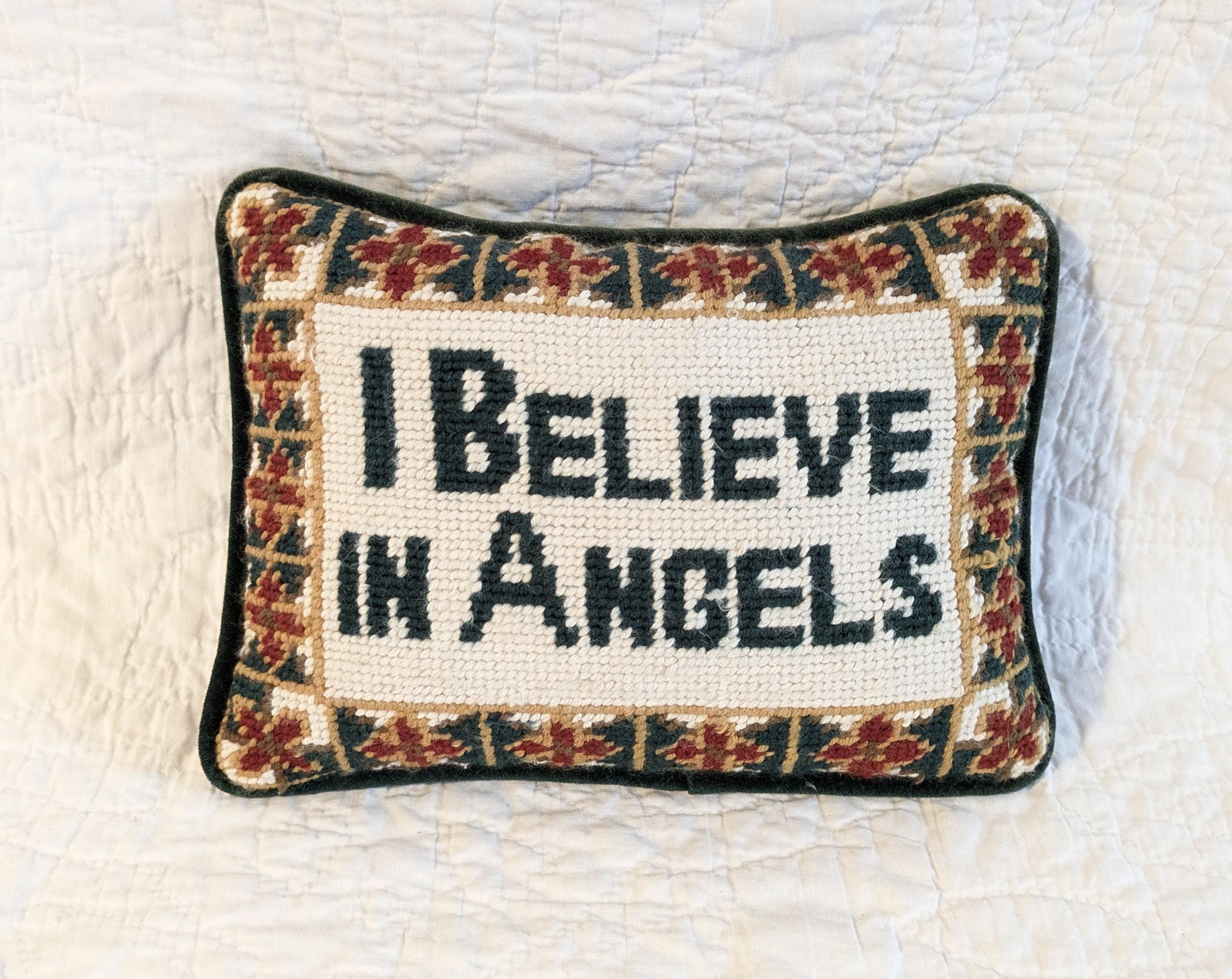 Coussin Décoratif Noël Fait Main Point De Croix Ange